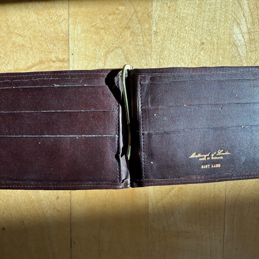money clip credit card leather wallet hand made